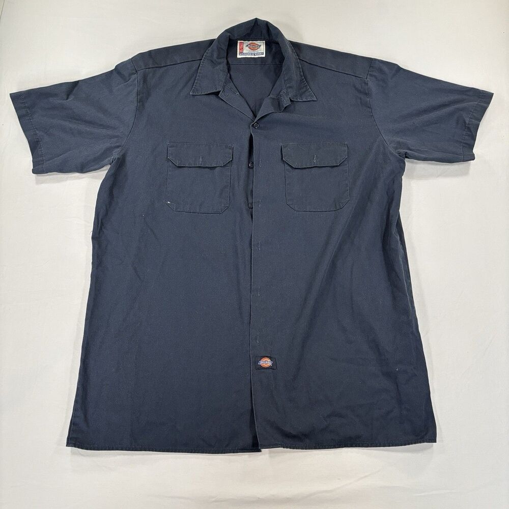 Dickies (Set of 2) Short Sleeve Button Up Shirt Solid Gray Men's XLT (XL Tall)